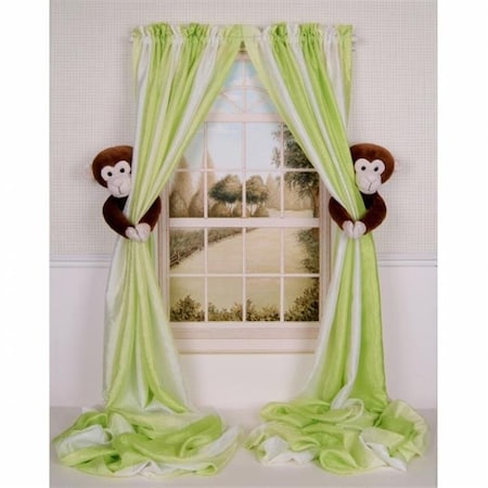 Curtain Critters ALCHMY150909SET Plush Safari Chocolate Monkey Curtain Tieback Set- 2